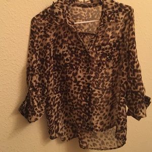 Leopard sheer blouse