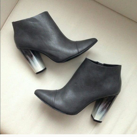 Tildon Shoes - Brown Leather Tildon Booties Ombre Heels