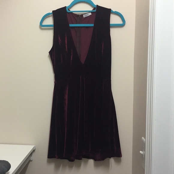 Tobi Maroon Velvet Dress