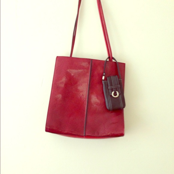 Red Italian leather Wilson Leather brand purse