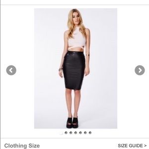 Never worn, Black leather pencil skirt