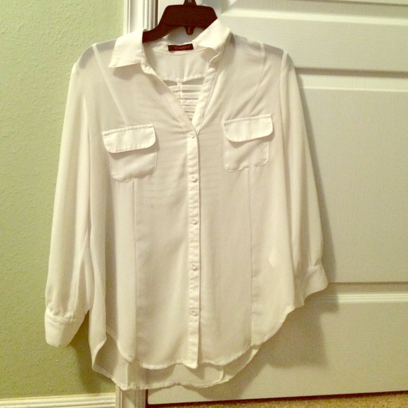 Sheer White Boutique Long Sleeve Top - Picture 1 of 3