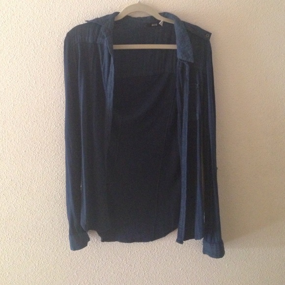 Navy blue button up shirt
