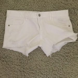 White Jean shorts
