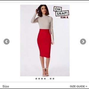 Contrast Long Sleeve High Neck Midi Dress Grey