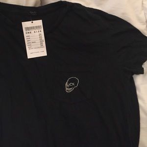 Brandy Melville Black Skull T-Shirt