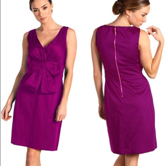Kate spade bow front dress in magenta