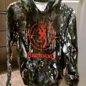 U.S. Vintage BROWNING Gray/Camo Hoodie sz. S