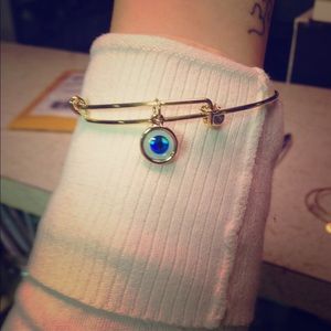 Evil eye charm bangle