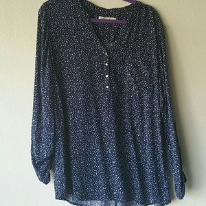 Navy blue long sleeves blouse