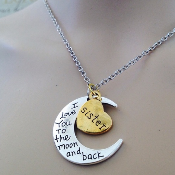 Jewelry - ❗️1 left❗️SISTER "I love you to the moon and back"