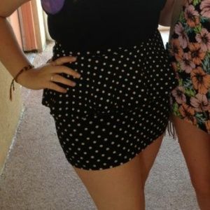 Polka dot peplum skirt