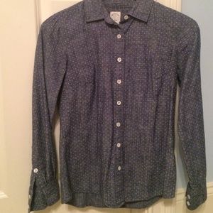 Polka Dot Chambray JCrew Blouse