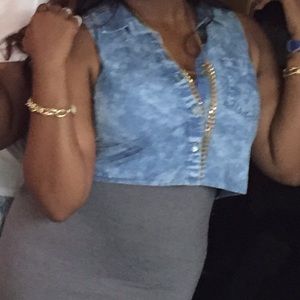 Jean crop top