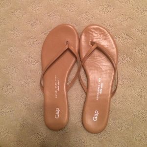 Tan Leather Flip Flops