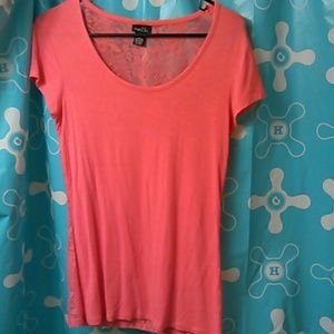 Pink Lace Back Shirt