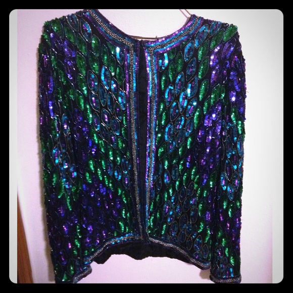 Multi-Colored Sequined Cardigan
