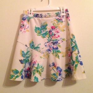 Floral print mermaid skater skirt