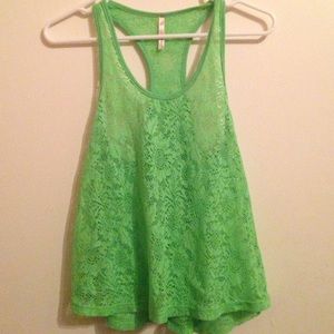 Neon green workout tank