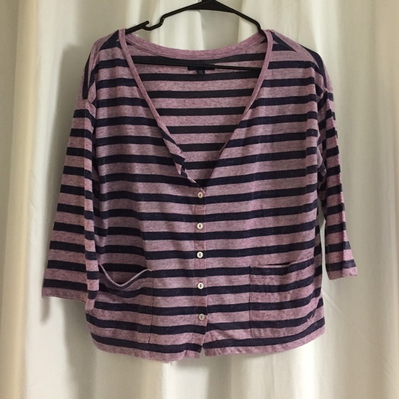 Navy and purple American Eagle button down