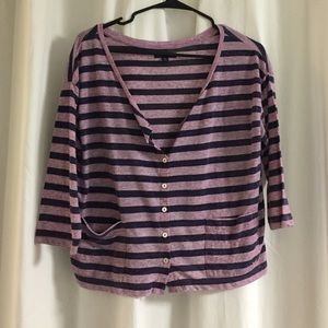 Navy and purple American Eagle button down