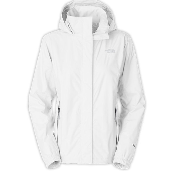 white north face rain jacket womens