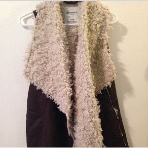 Faux shearling vest.