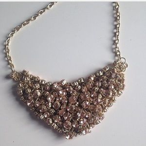 Pink and gold statement necklace.