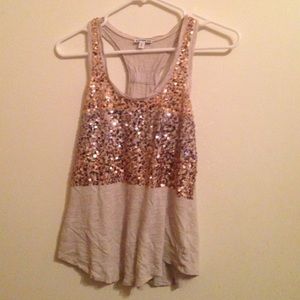 Sequined tank top