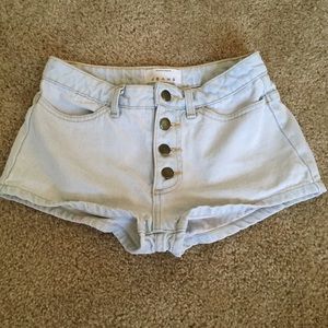 American Apparel High Waisted Denim Shorts