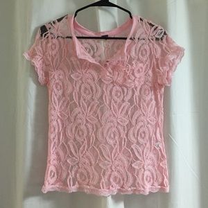 Pink lace top