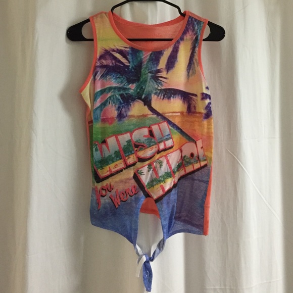 Beachy "Wish You Were Here" tank