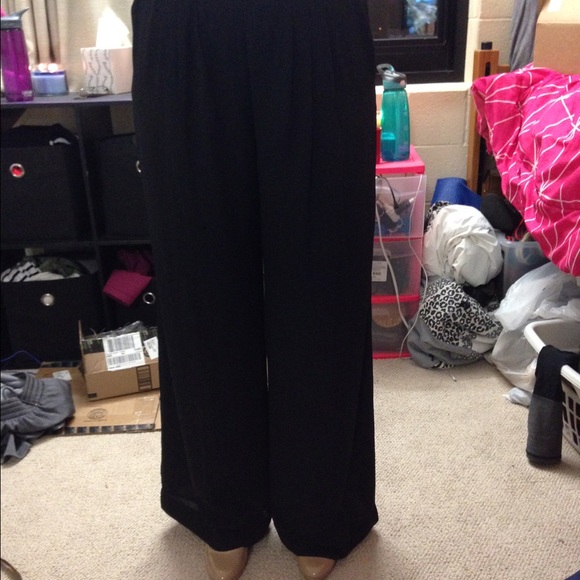 Wide leg black dress pants