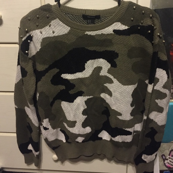 Camo Studded Sweater