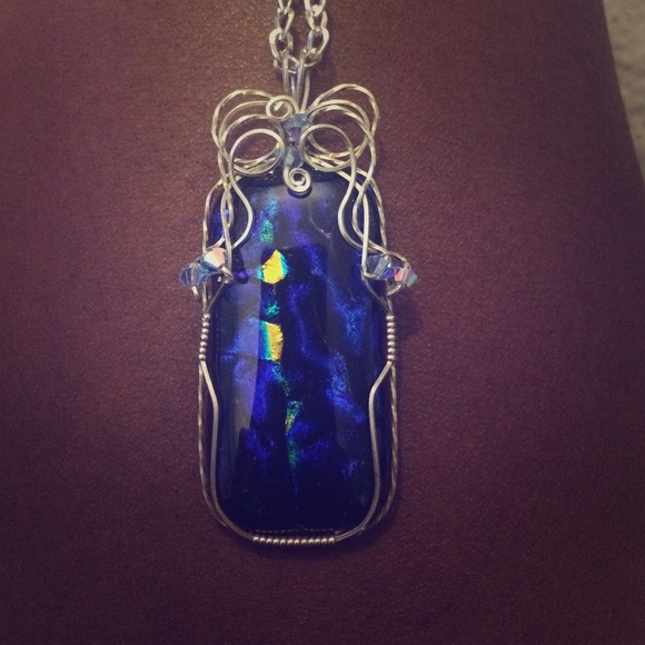Dichroic glass necklace