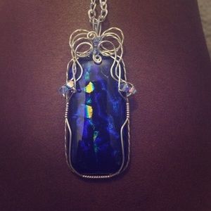 Dichroic glass necklace