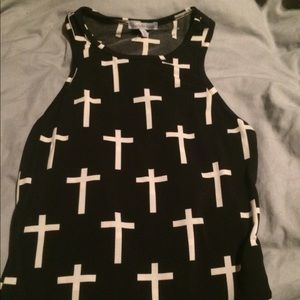 Black tank with white crosses