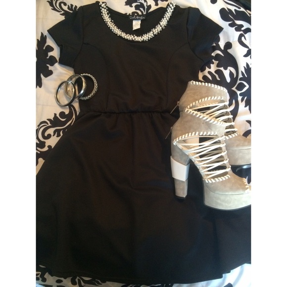 Classy black dress.
