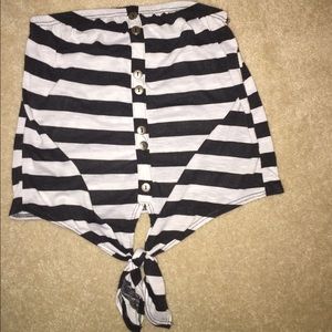 Striped tube top with tie