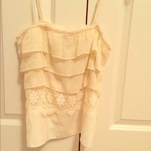 Cream American eagle lacy top