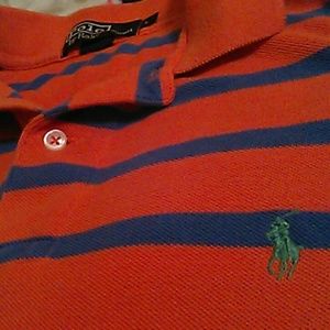 Orange Polo Blue Stripes