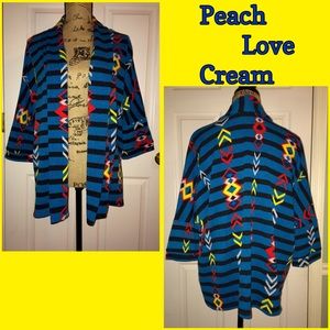 PEACH LOVE CREAM - AZTEC KIMONO SWEATER