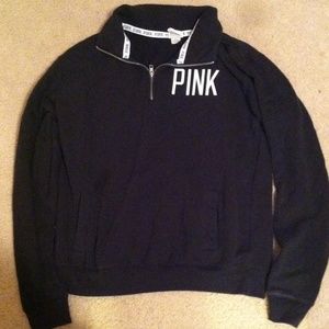 Victorias Secret PINK Black Half Zip Jacket