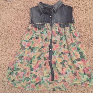 Floral/denim top
