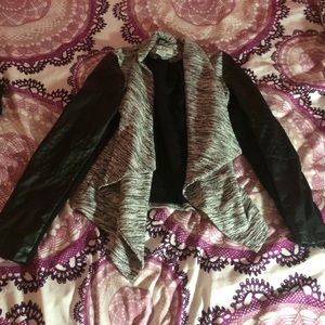 Jacket with leather arms