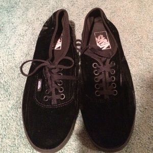 Black velvet vans