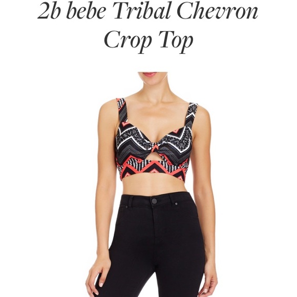NWT 2b tribal chevron crop top