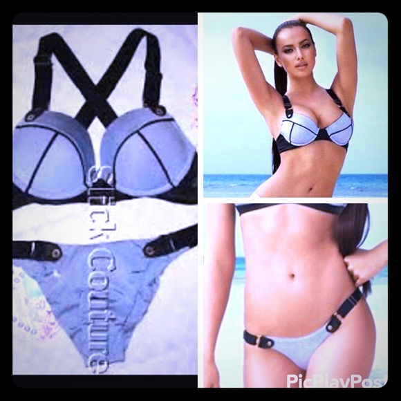 Denim beach bunny bikini medium top xs bottom