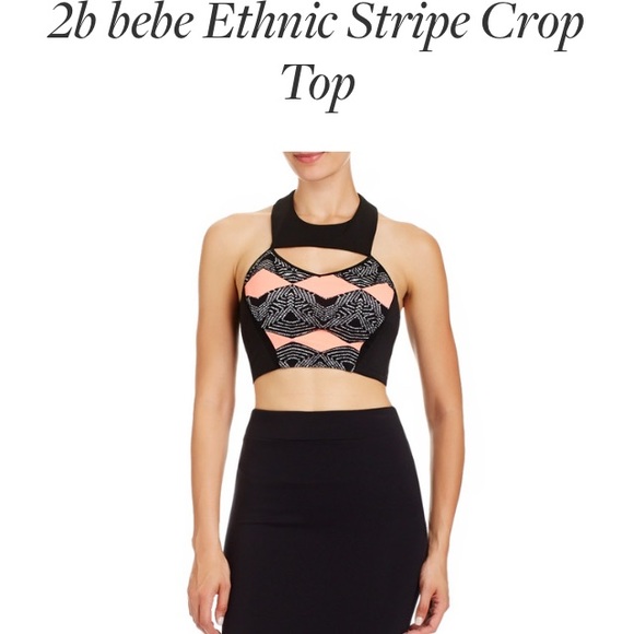 NWT 2b ethnic stripe crop top