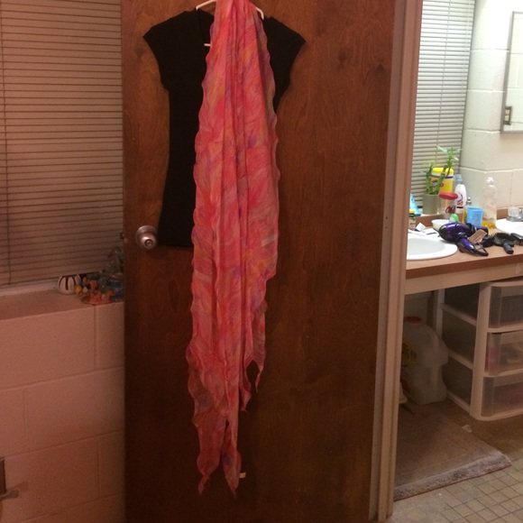Sheer Pink Pastel Scarf - Picture 2 of 2